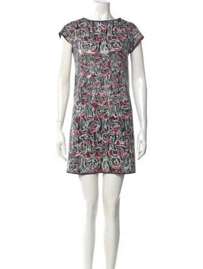 Pre-owned Adolfo Dominguez Printed Mini Dress In White