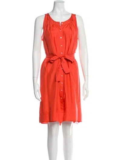 Pre-owned Adolfo Dominguez Silk Mini Dress In Orange