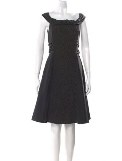 Pre-owned Adolfo Dominguez Square Neckline Knee-length Dress In Black