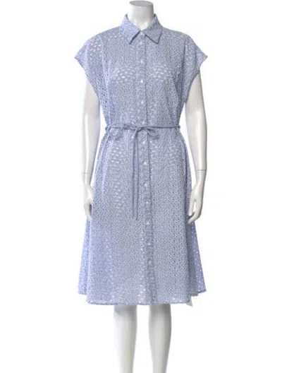 Pre-owned Adolfo Dominguez Striped Midi Length Dress In Blue