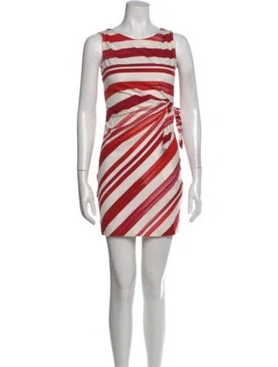 Pre-owned Adolfo Dominguez Striped Mini Dress In Red