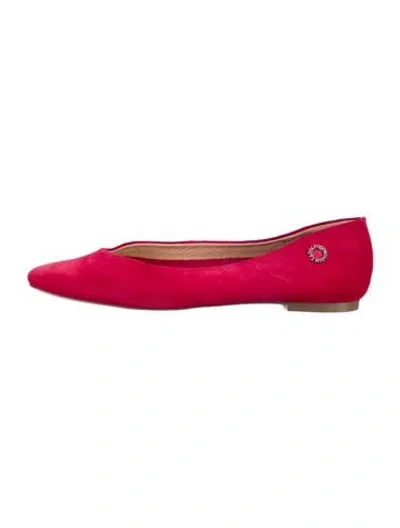 Pre-owned Adolfo Dominguez Suede Ballet Flats In Red