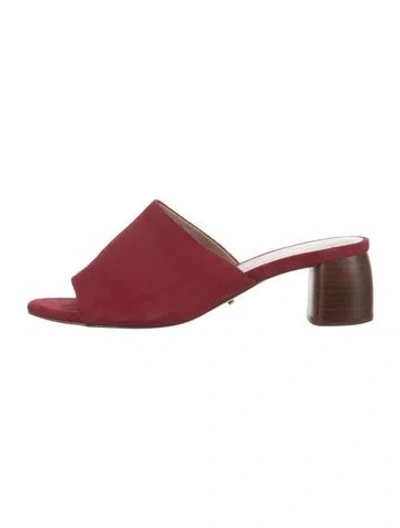 Pre-owned Adolfo Dominguez Suede Slides In Red