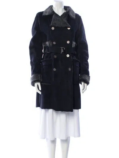 Pre-owned Adolfo Dominguez Trench Coat In Blue