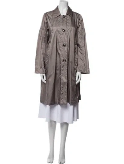 Pre-owned Adolfo Dominguez Trench Coat In Gray