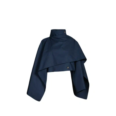 Adolfo Dominguez Trench Court Avec Châle In Blue