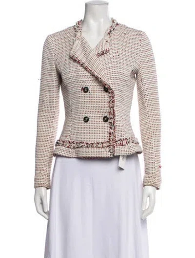 Pre-owned Adolfo Dominguez Tweed Pattern Blazer In Neutrals