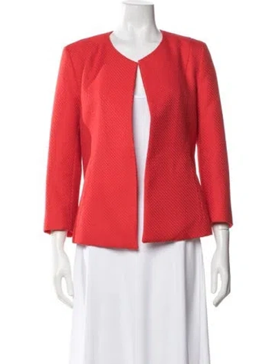 Pre-owned Adolfo Dominguez Tweed Pattern Jacket In Red