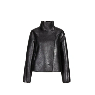 Adolfo Dominguez Veste Ample À Col Montant In Black