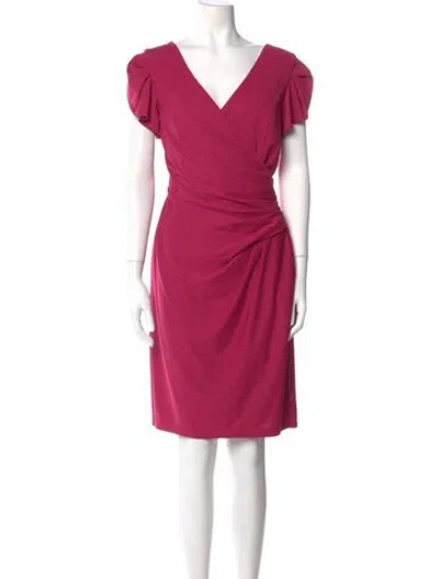 Pre-owned Adolfo Dominguez V-neck Knee-length Dress W/ Tags In Pink