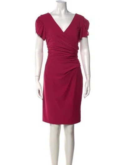 Pre-owned Adolfo Dominguez V-neck Knee-length Dress W/ Tags In Pink
