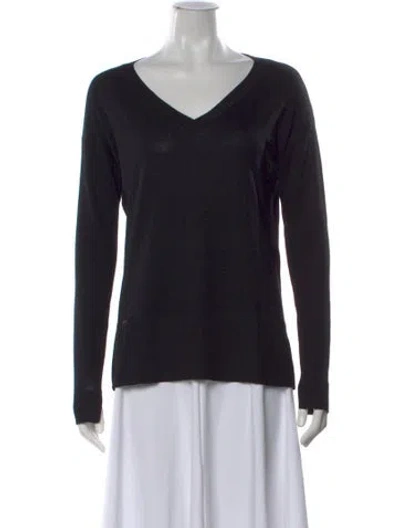 Pre-owned Adolfo Dominguez V-neck Sweater In Black