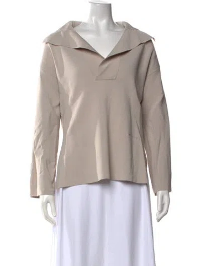 Pre-owned Adolfo Dominguez V-neck Sweater In Neutrals