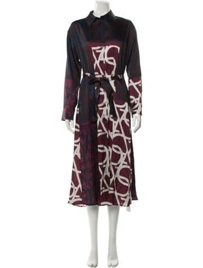 Pre-owned Adolfo Dominguez Wool Long Dress In Burgundy