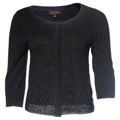 Pre-owned Adolfo Dominquez, Grey Cardigan With Beads In Gray