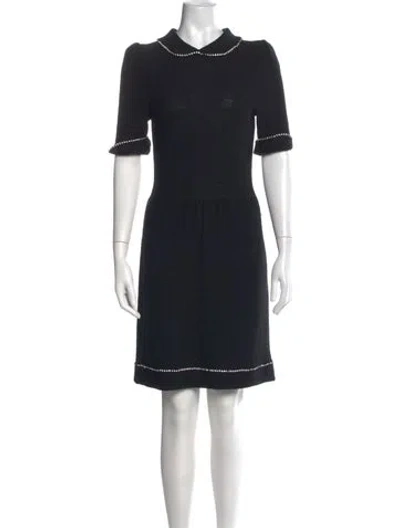 Pre-owned Adolfo Knee-length Dress In Black