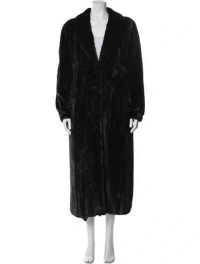 Pre-owned Adolfo Mink Faux Fur Coat In Brown