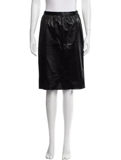 Pre-owned Adolfo Pleated Accents Knee-length Skirt In Green