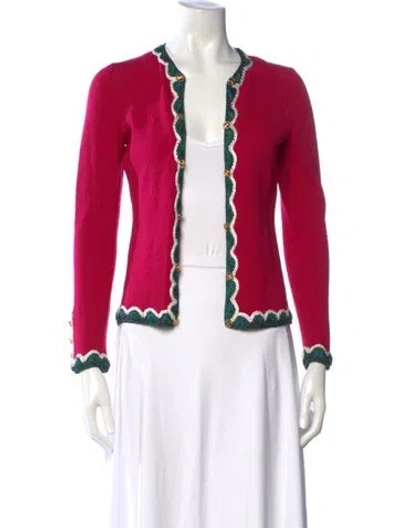Pre-owned Adolfo Vintage 1960's Sweater In Green/pink/white