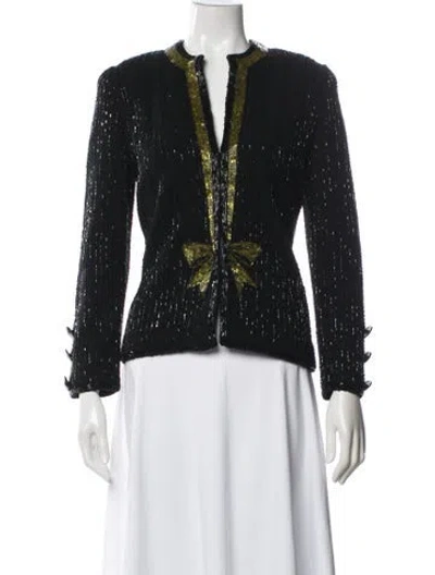 Pre-owned Adolfo Vintage 1970's Evening Jacket In Black/gold