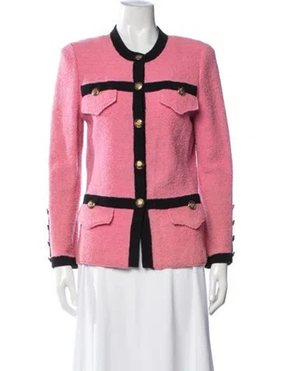 Pre-owned Adolfo Vintage 1970's Jacket In Black/pink