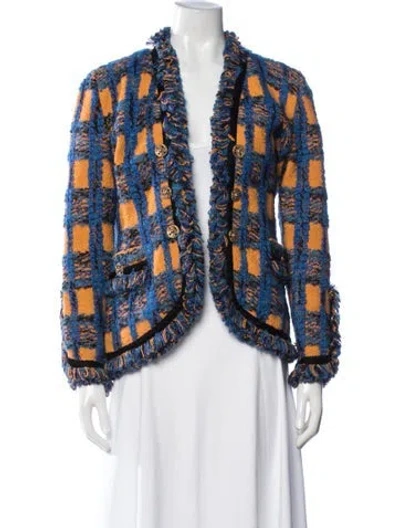 Pre-owned Adolfo Vintage 1970's Jacket In Blue/orange