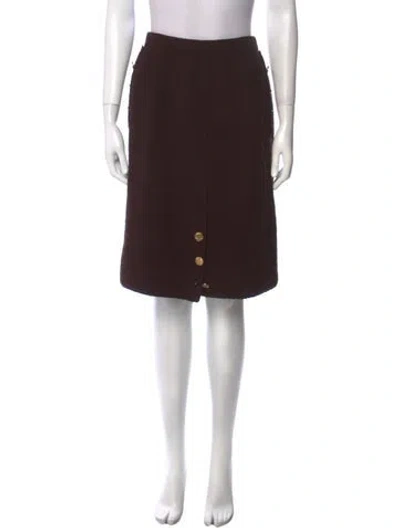 Pre-owned Adolfo Vintage Knee-length Skirt In Brown