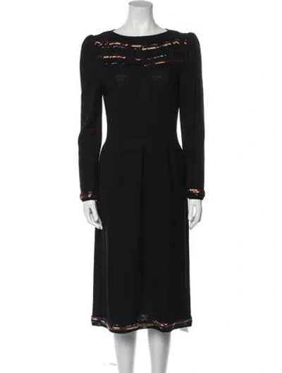 Pre-owned Adolfo Vintage Midi Length Dress In Black