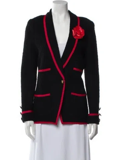 Pre-owned Adolfo Vintage Wool Blazer In Black