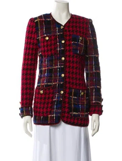 Pre-owned Adolfo Vintage Wool Blazer In Red