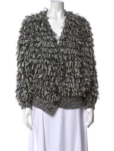 Pre-owned Adolfo V-neck Sweater In Black