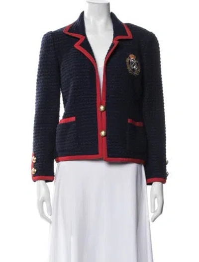Pre-owned Adolfo Wool Blazer In Blue