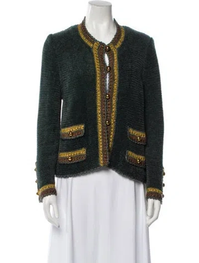 Pre-owned Adolfo Wool Evening Jacket In Green