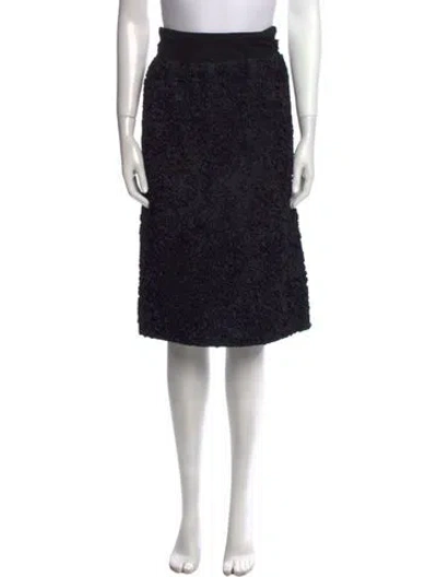Pre-owned Adolfo Wool Knee-length Skirt In Black