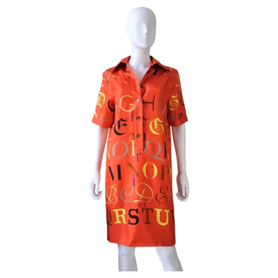 Pre-owned Adolphe Mouron Cassandre Hermès - "littérature" Silk Blouse By  In Red