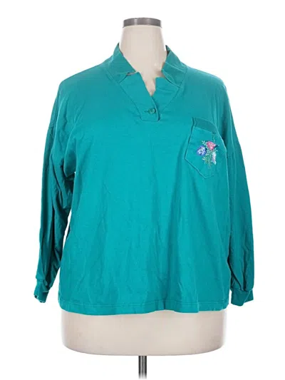 Pre-owned Adonna Long Sleeve Polo Shirt In Teal