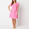 Adonna Womens Scoop Neck Short Sleeve Nightgown In Pink