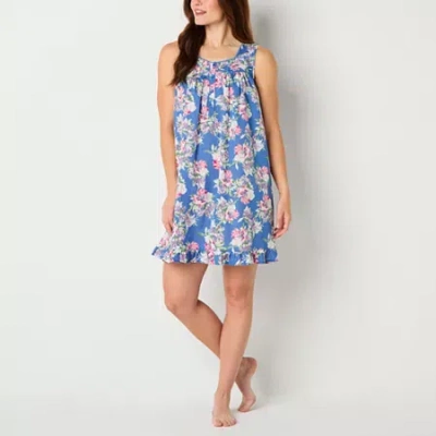 Adonna Womens Scoop Neck Sleeveless Nightgown In Blue