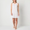 Adonna Womens Scoop Neck Sleeveless Nightgown In White