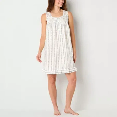 Adonna Womens Scoop Neck Sleeveless Nightgown In White