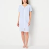 Adonna Womens Short Sleeve Knee Length Robe In Blue