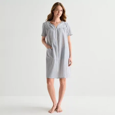 Adonna Womens Short Sleeve Mid Length Robe In Blue