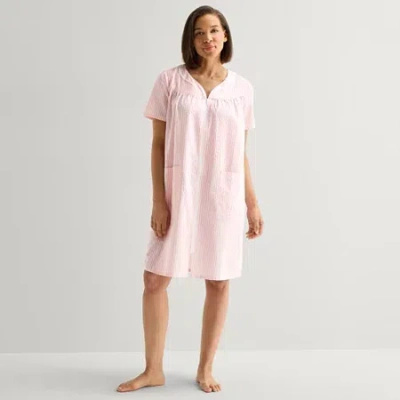 Adonna Womens Short Sleeve Mid Length Robe In Pink