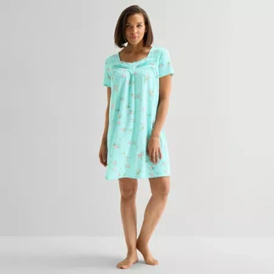 Adonna Womens Short Sleeve Nightgown In Blue