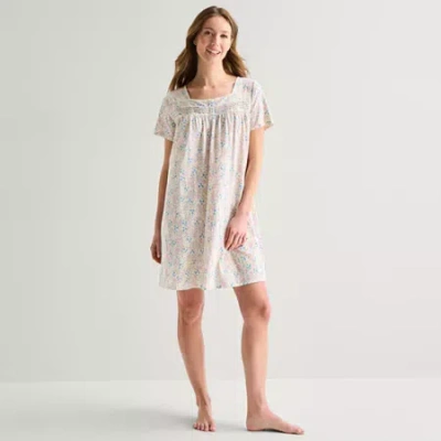 Adonna Womens Short Sleeve Nightgown In Gray