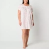 Adonna Womens Short Sleeve Plus Nightgown In White