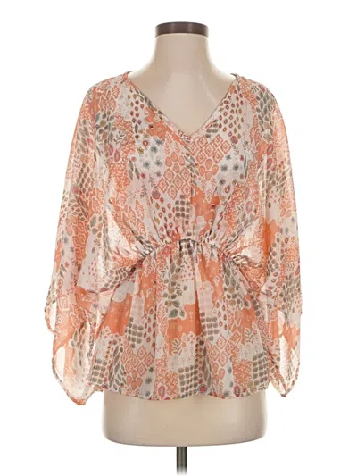 Pre-owned Adora 3/4 Sleeve Blouse In Orange