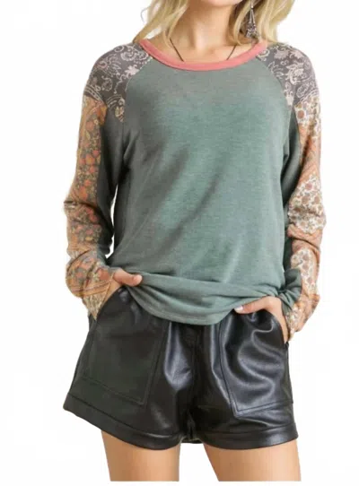 Adora All About That Sleeve Top In Olive In Green