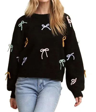 Adora Bow Detail Sweater In Black