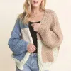 Adora Colorblock Cardigan In Mint, Taupe, Cream, Dusty Blue In Multi